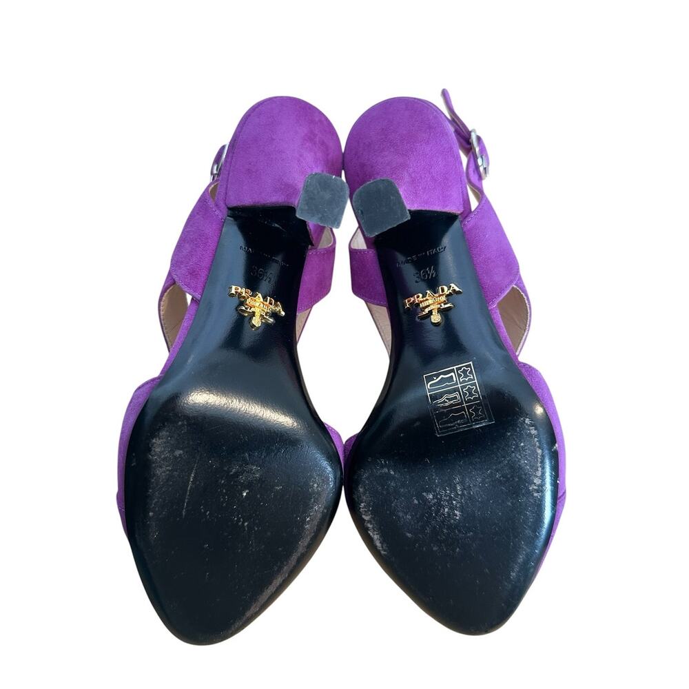 Prada Purple Suede Slingback Strappy High Heel Sandals EU 36.5 - Picture 8 of 10